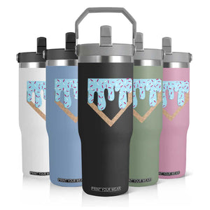 Baseball Ice Cream Dripping Flip Straw Tumbler Home Plate Drip TS02 Print Your Wear