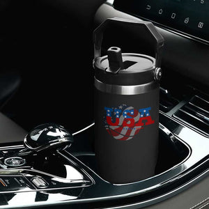 Basketball Flip Straw Tumbler USA Patriotic American Flag Stars and Stripes Team Sport Fan TS02 Print Your Wear