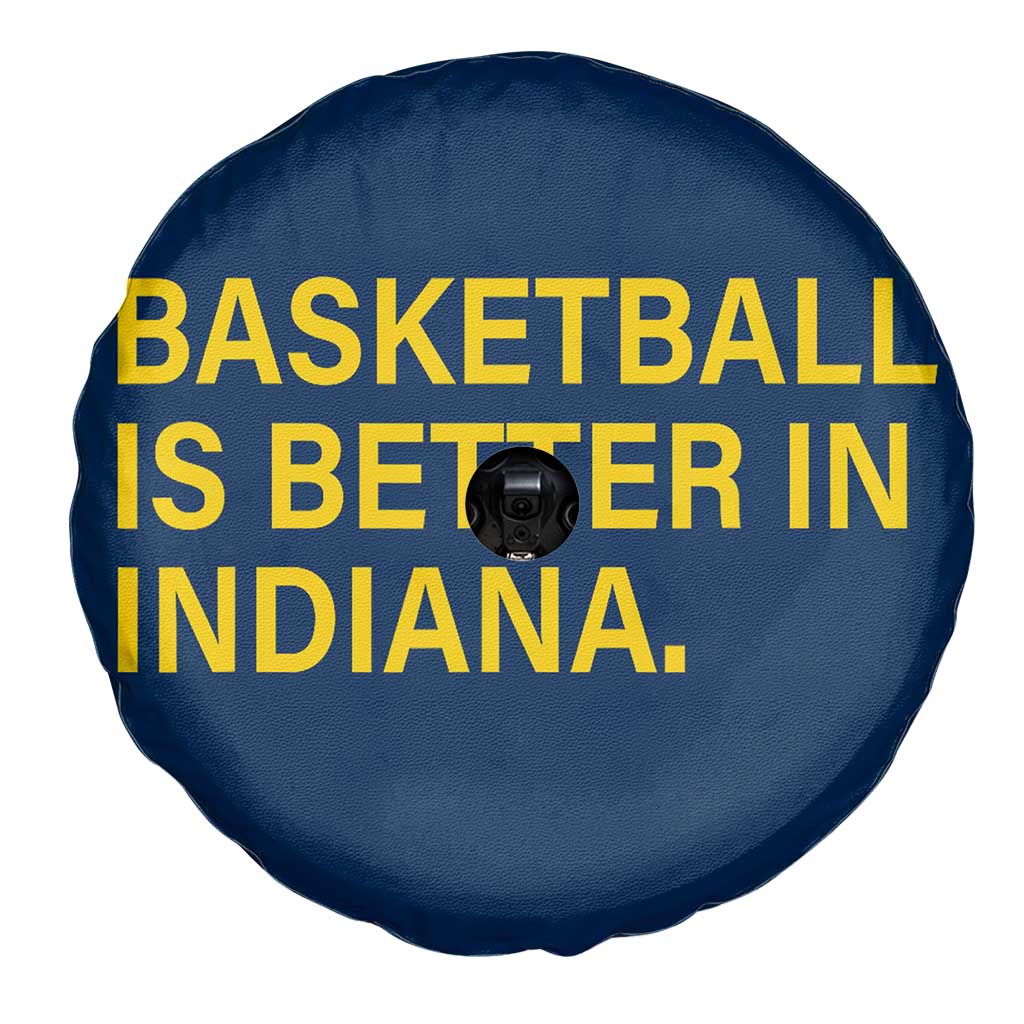 Basketball Is Better in Indiana Spare Tire Cover Bold Yellow Statement Hoosier Hoops Fans TS02 Print Your Wear