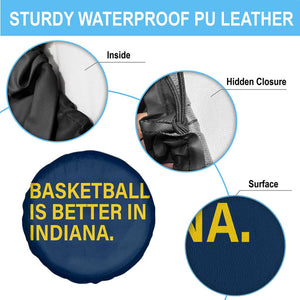 Basketball Is Better in Indiana Spare Tire Cover Bold Yellow Statement Hoosier Hoops Fans TS02 Print Your Wear