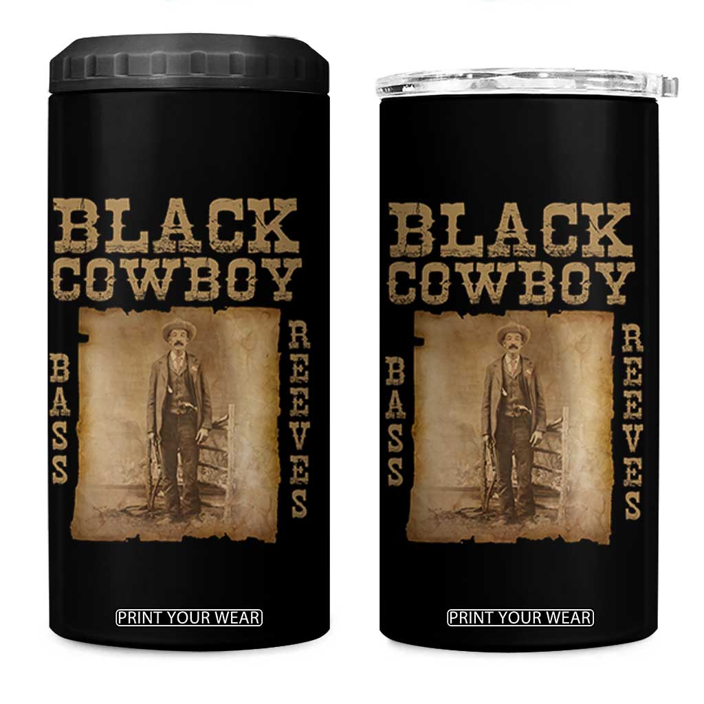 Bass Reeves 4 in 1 Can Cooler Tumbler Black Cowboy Western Legend Vintage TS02 One Size: 16 oz Black Print Your Wear