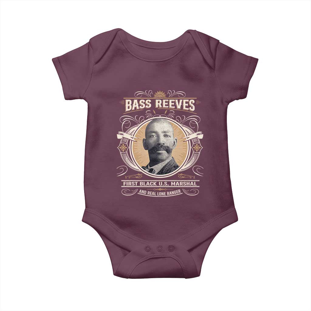 Bass Reeves First Black US Marshal And Real Lone Ranger Baby Onesie African American Cowboy TS11 Maroon Print Your Wear