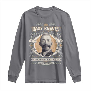 Bass Reeves First Black US Marshal And Real Lone Ranger Long Sleeve Shirt African American Cowboy TS11 Charcoal Print Your Wear
