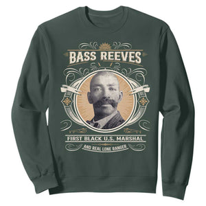 Bass Reeves First Black US Marshal And Real Lone Ranger Sweatshirt African American Cowboy TS11 Dark Forest Green Print Your Wear