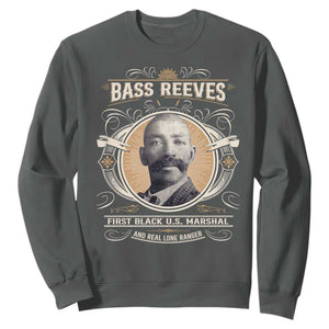 Bass Reeves First Black US Marshal And Real Lone Ranger Sweatshirt African American Cowboy TS11 Dark Heather Print Your Wear