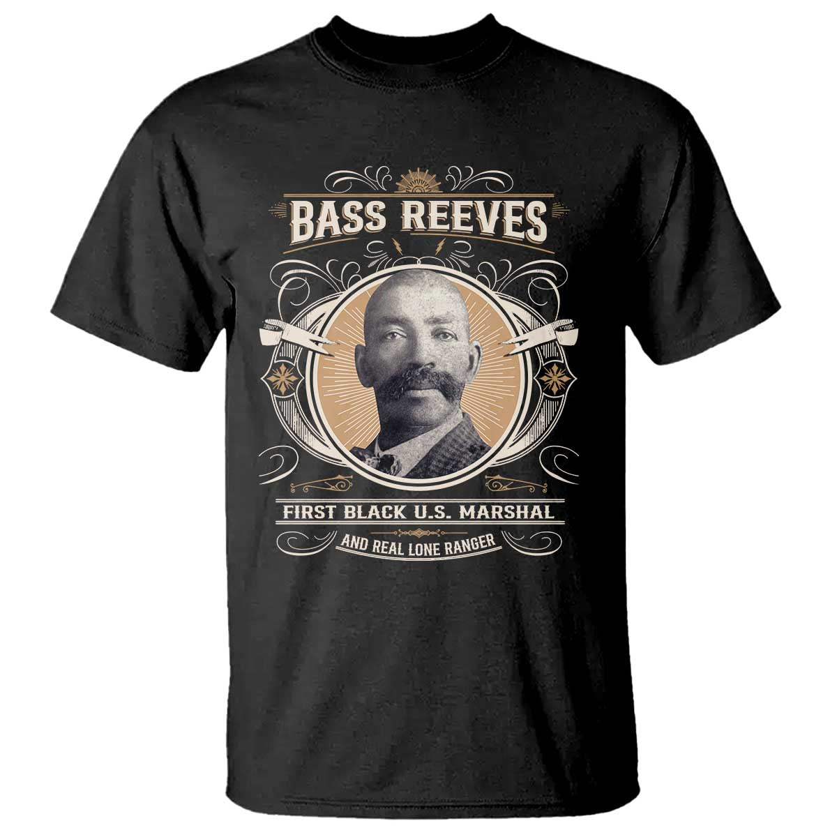 Bass Reeves First Black US Marshal And Real Lone Ranger T Shirt African American Cowboy TS11 Black Print Your Wear