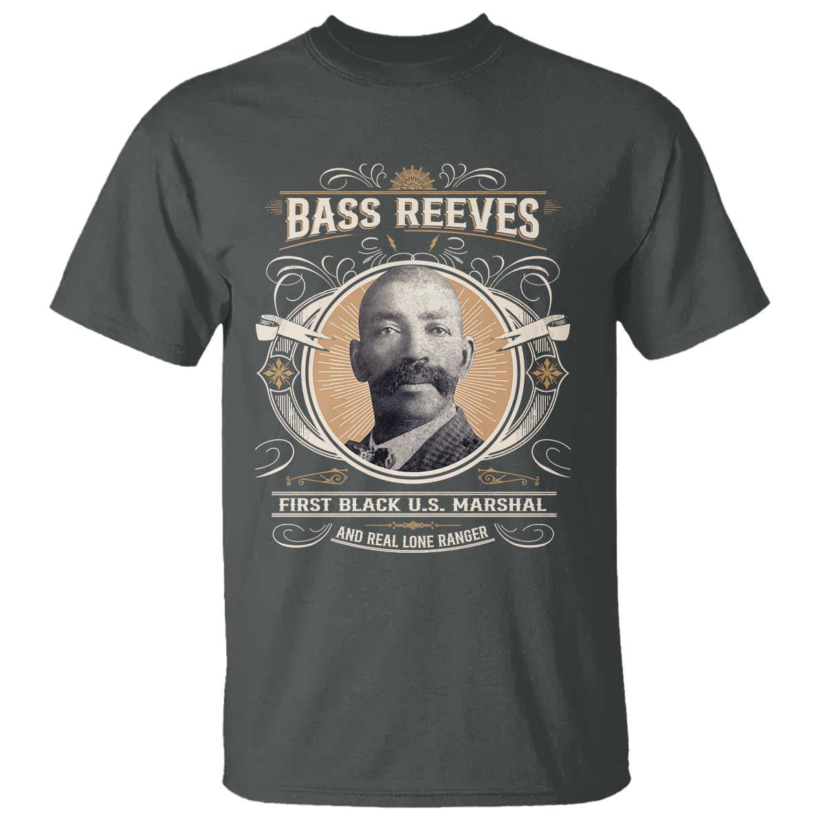 Bass Reeves First Black US Marshal And Real Lone Ranger T Shirt African American Cowboy TS11 Dark Heather Print Your Wear