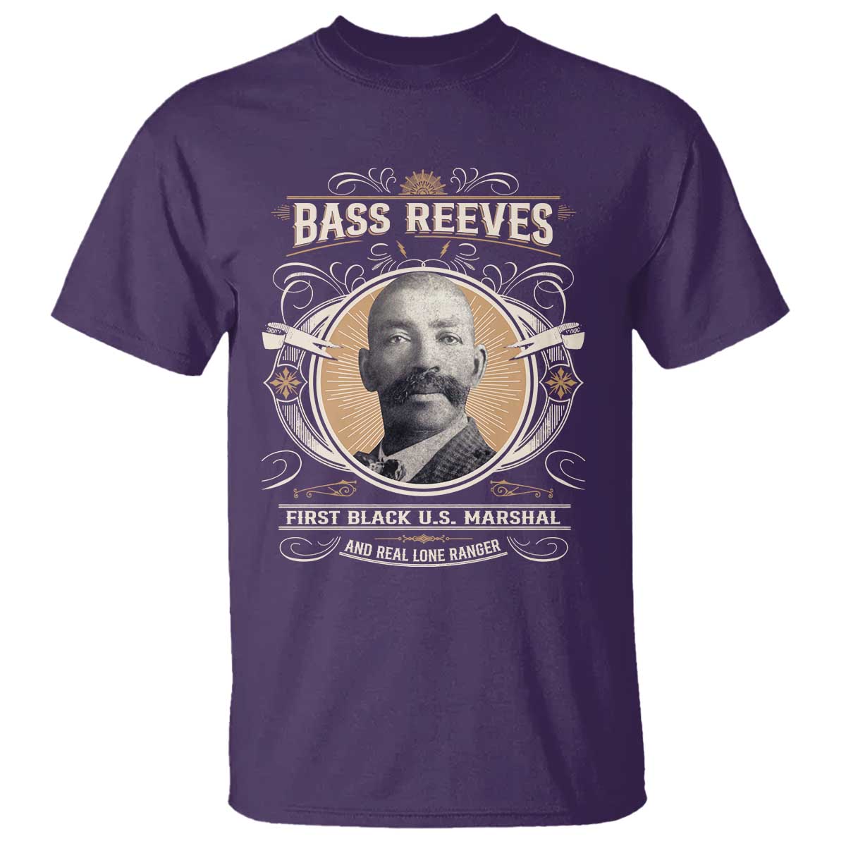 Bass Reeves First Black US Marshal And Real Lone Ranger T Shirt African American Cowboy TS11 Purple Print Your Wear