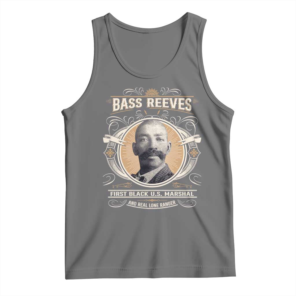 Bass Reeves First Black US Marshal And Real Lone Ranger Tank Top African American Cowboy TS11 Black Heather Print Your Wear