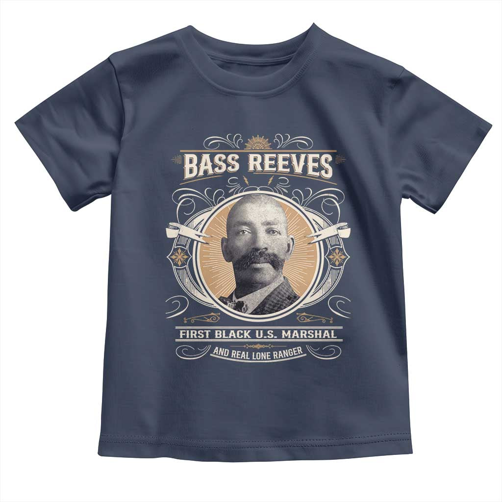 Bass Reeves First Black US Marshal And Real Lone Ranger Toddler T Shirt African American Cowboy TS11 Navy Print Your Wear