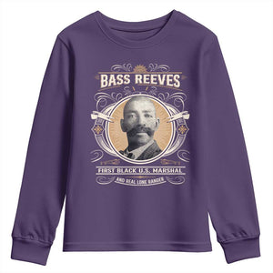 Bass Reeves First Black US Marshal And Real Lone Ranger Youth Sweatshirt African American Cowboy TS11 Purple Print Your Wear