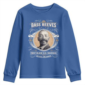 Bass Reeves First Black US Marshal And Real Lone Ranger Youth Sweatshirt African American Cowboy TS11 Royal Blue Print Your Wear