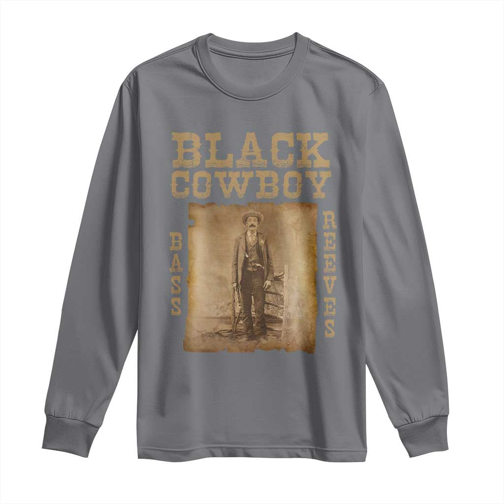 Bass Reeves Long Sleeve Shirt Black Cowboy Western Legend Vintage TS02 Charcoal Print Your Wear