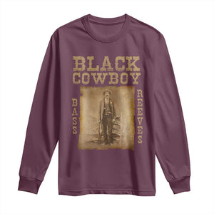 Bass Reeves Long Sleeve Shirt Black Cowboy Western Legend Vintage TS02 Maroon Print Your Wear