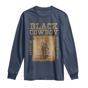 Bass Reeves Long Sleeve Shirt Black Cowboy Western Legend Vintage TS02 Navy Print Your Wear