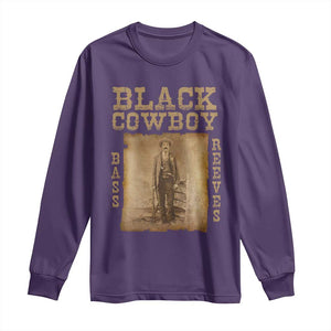 Bass Reeves Long Sleeve Shirt Black Cowboy Western Legend Vintage TS02 Purple Print Your Wear