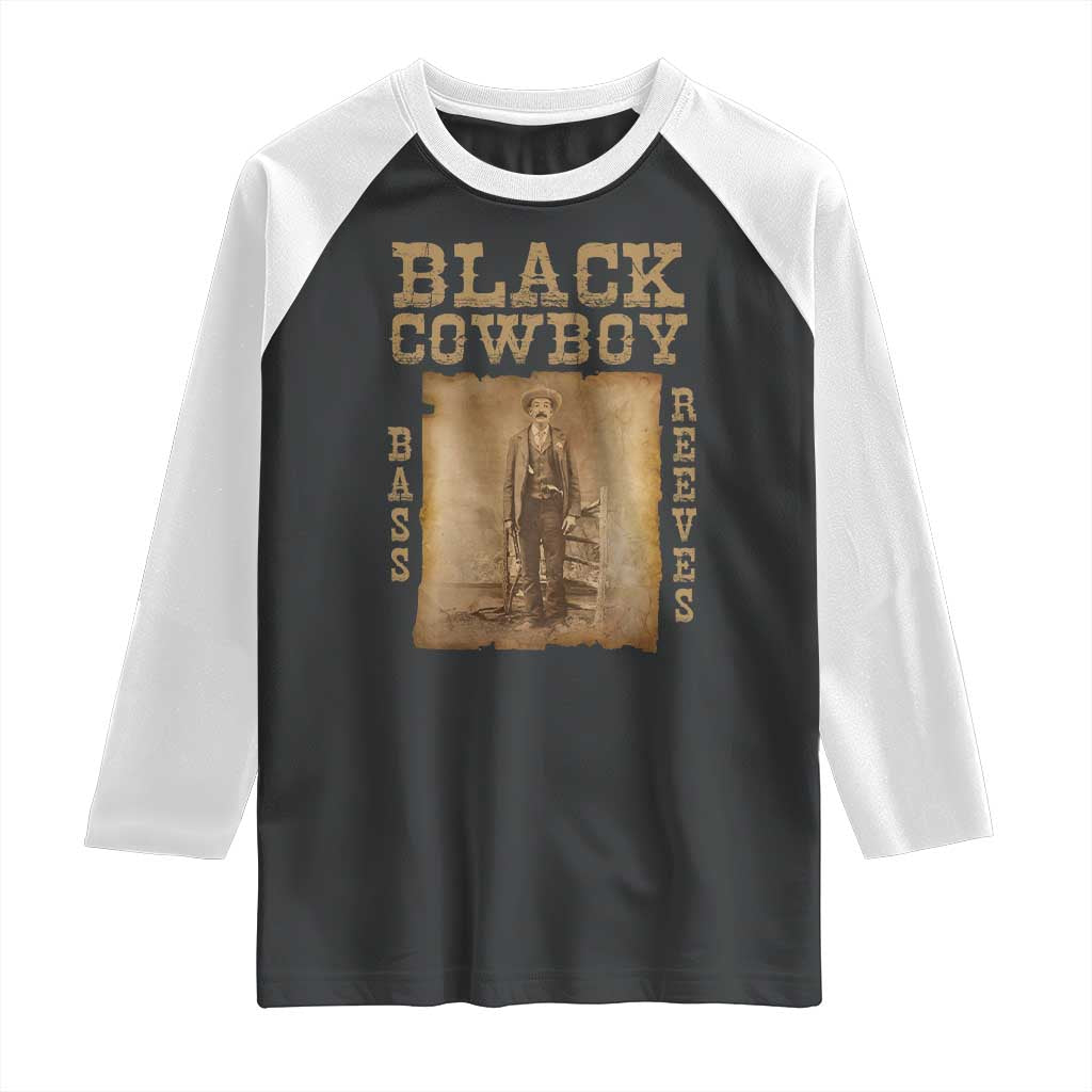 Bass Reeves Raglan Shirt Black Cowboy Western Legend Vintage TS02 Black White Print Your Wear