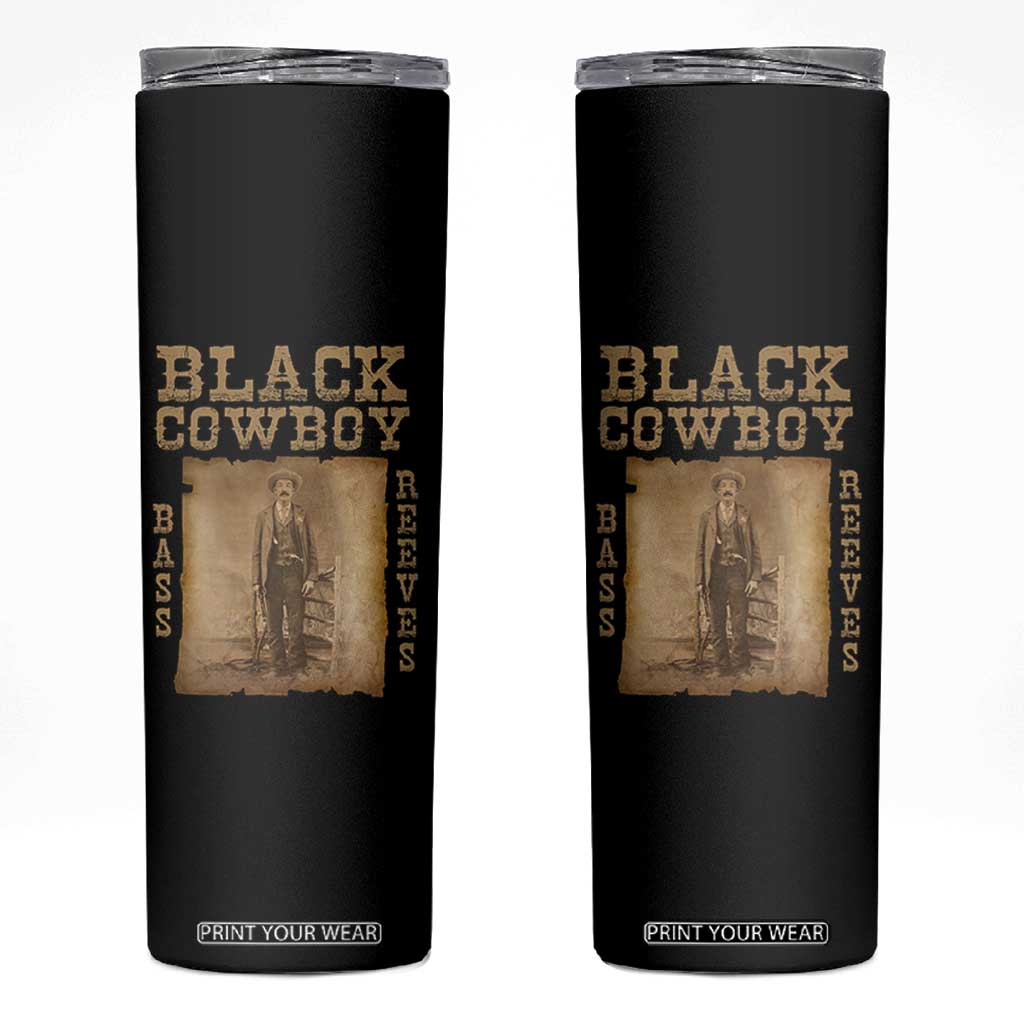 Bass Reeves Skinny Tumbler Black Cowboy Western Legend Vintage TS02 Black Print Your Wear