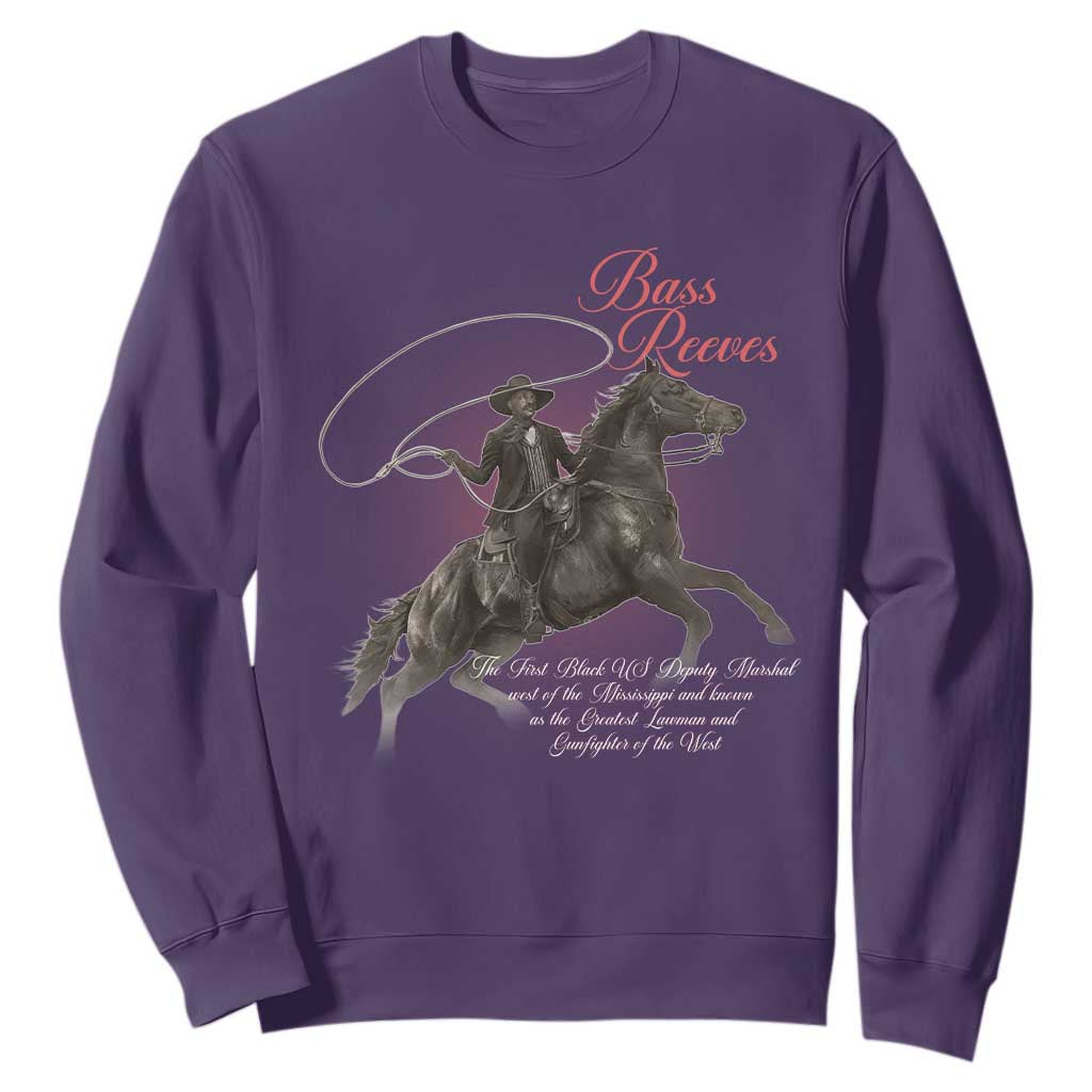 Bass Reeves Sweatshirt African American Cowboy Marshal Black History Month TS11 Purple Print Your Wear
