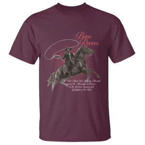 Bass Reeves T Shirt African American Cowboy Marshal Black History Month TS11 Maroon Print Your Wear