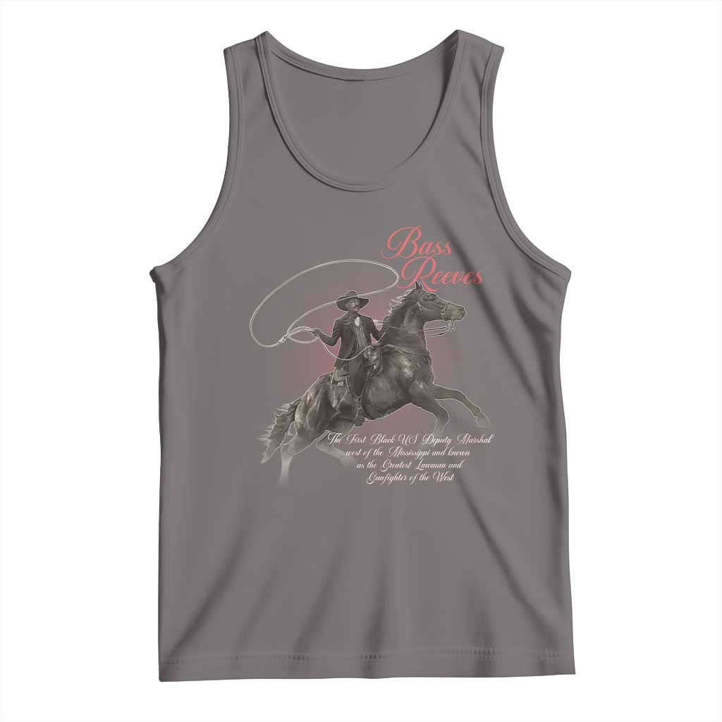 Bass Reeves Tank Top African American Cowboy Marshal Black History Month TS11 Deep Heather Print Your Wear