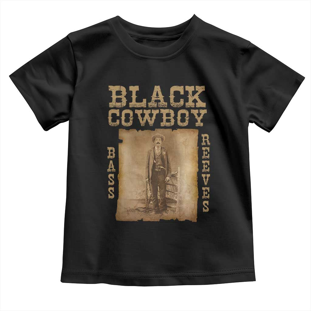 Bass Reeves Toddler T Shirt Black Cowboy Western Legend Vintage TS02 Black Print Your Wear
