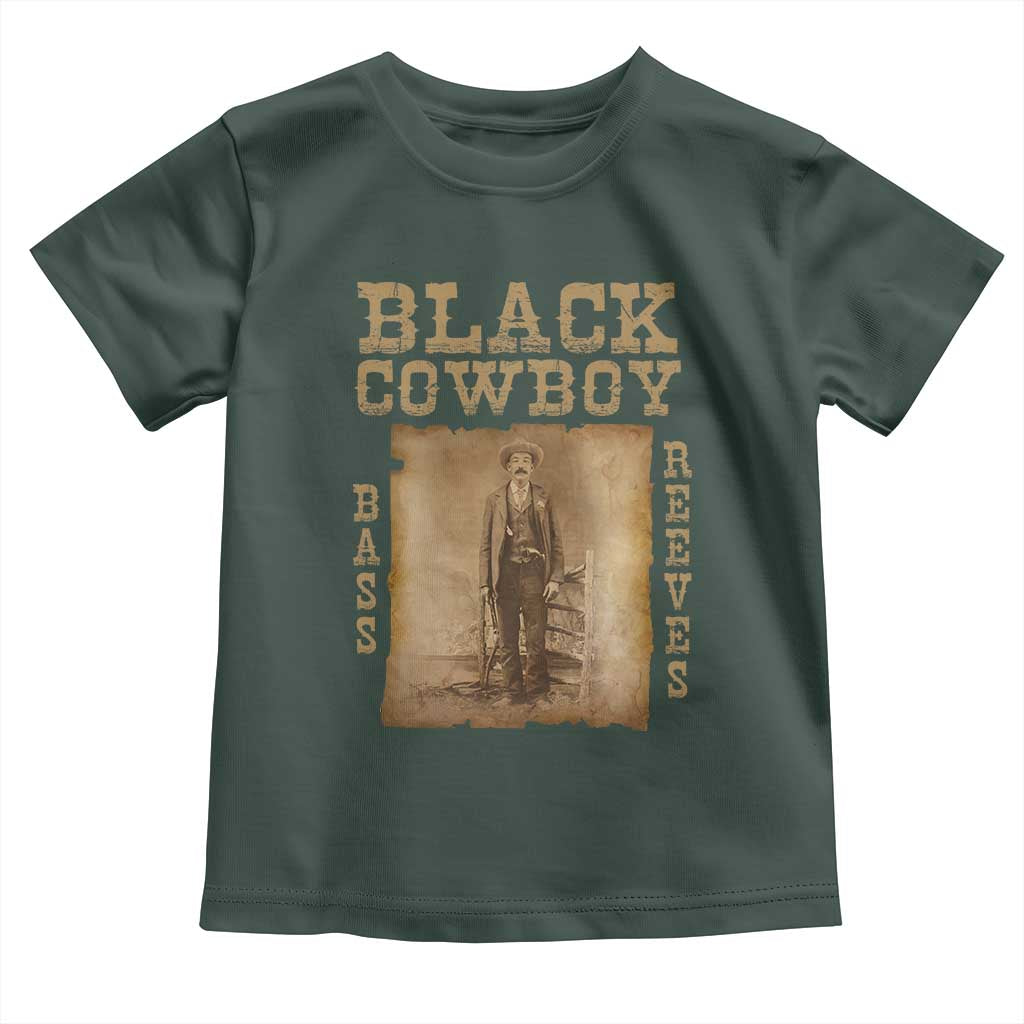 Bass Reeves Toddler T Shirt Black Cowboy Western Legend Vintage TS02 Dark Forest Green Print Your Wear