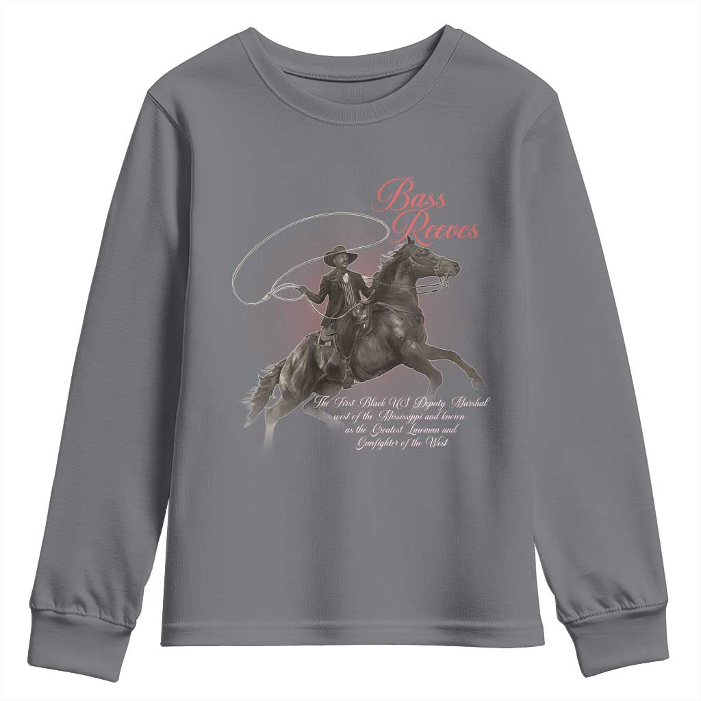 Bass Reeves Youth Sweatshirt African American Cowboy Marshal Black History Month TS11 Charcoal Print Your Wear