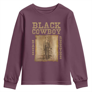Bass Reeves Youth Sweatshirt Black Cowboy Western Legend Vintage TS02 Maroon Print Your Wear