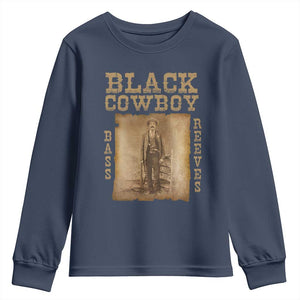 Bass Reeves Youth Sweatshirt Black Cowboy Western Legend Vintage TS02 Navy Print Your Wear