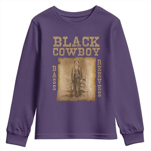 Bass Reeves Youth Sweatshirt Black Cowboy Western Legend Vintage TS02 Purple Print Your Wear
