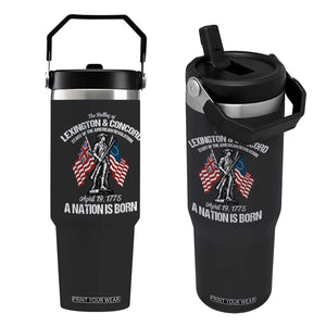 Battle of Lexington and Concord Flip Straw Tumbler American Revolution April 19 1775 Patriotic TS02 One Size: 30 oz Black Print Your Wear