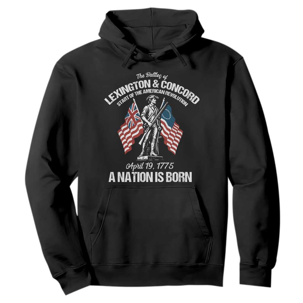 Battle of Lexington and Concord Hoodie American Revolution April 19 1775 Patriotic TS02 Black Print Your Wear