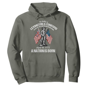 Battle of Lexington and Concord Hoodie American Revolution April 19 1775 Patriotic TS02 Military Green Print Your Wear