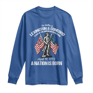 Battle of Lexington and Concord Long Sleeve Shirt American Revolution April 19 1775 Patriotic TS02 Royal Blue Print Your Wear