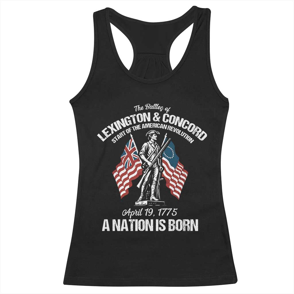 Battle of Lexington and Concord Racerback Tank Top American Revolution April 19 1775 Patriotic TS02 Black Print Your Wear