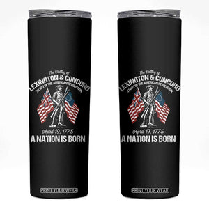 Battle of Lexington and Concord Skinny Tumbler American Revolution April 19 1775 Patriotic TS02 Black Print Your Wear