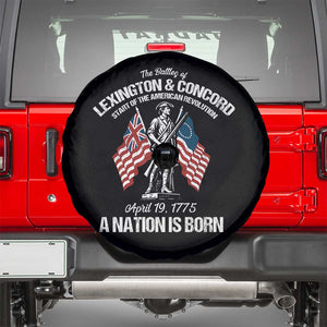 Battle of Lexington and Concord Spare Tire Cover American Revolution April 19 1775 Patriotic TS02 Black Print Your Wear