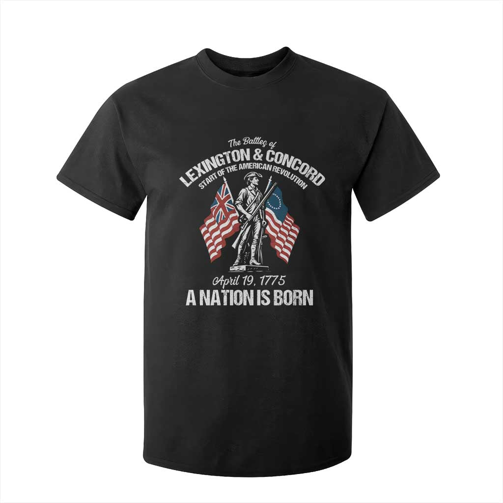 Battle of Lexington and Concord T Shirt For Kid American Revolution April 19 1775 Patriotic TS02 Black Print Your Wear