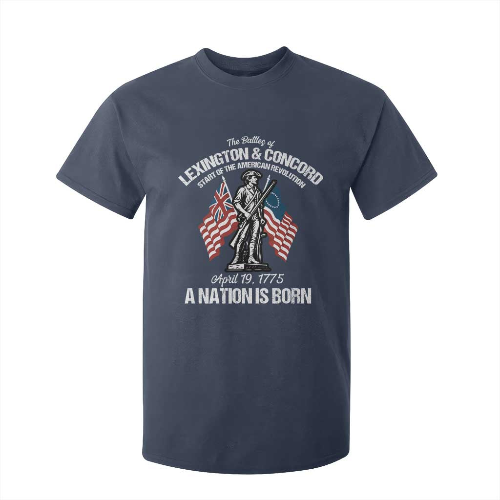 Battle of Lexington and Concord T Shirt For Kid American Revolution April 19 1775 Patriotic TS02 Navy Print Your Wear