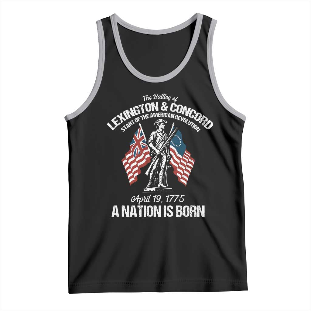 Battle of Lexington and Concord Tank Top American Revolution April 19 1775 Patriotic TS02 Black Athletic Heather Print Your Wear