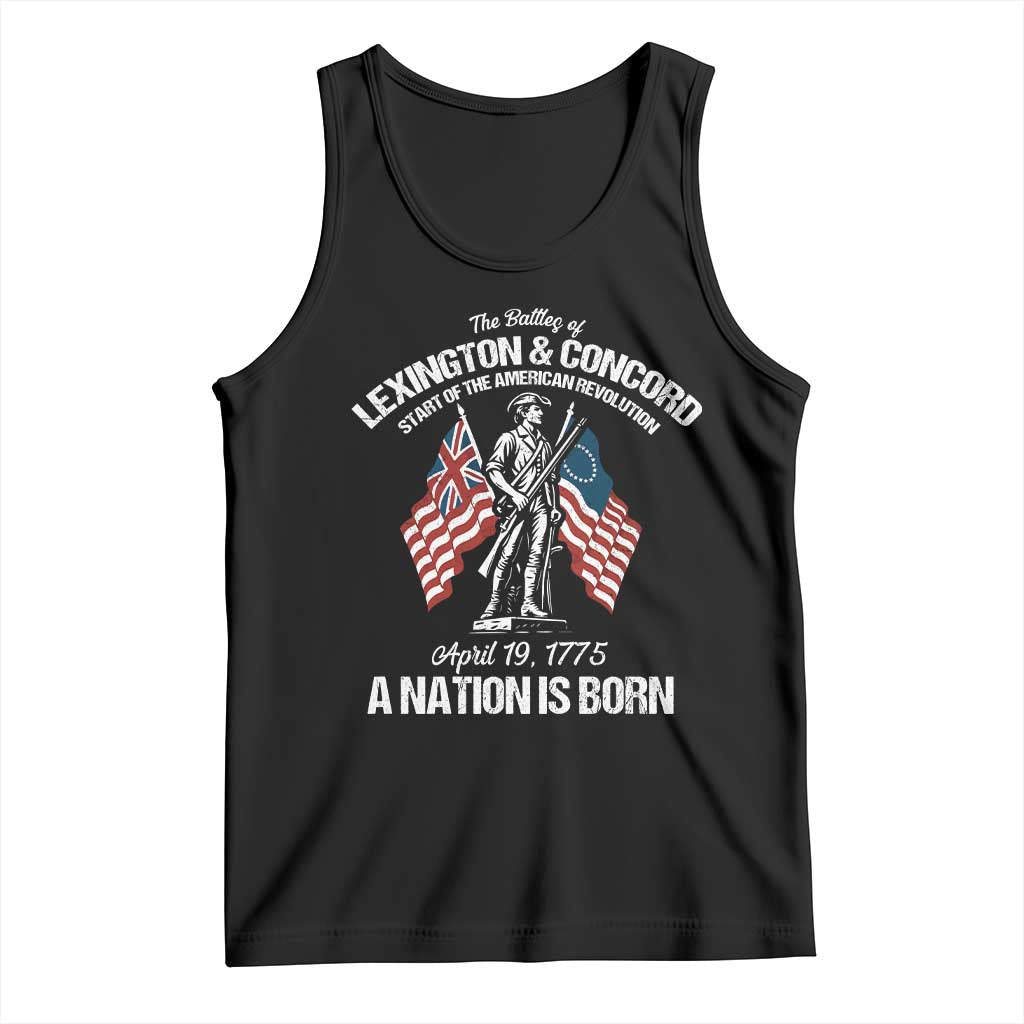 Battle of Lexington and Concord Tank Top American Revolution April 19 1775 Patriotic TS02 Black Print Your Wear