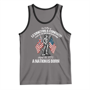 Battle of Lexington and Concord Tank Top American Revolution April 19 1775 Patriotic TS02 Deep Heather Black Print Your Wear