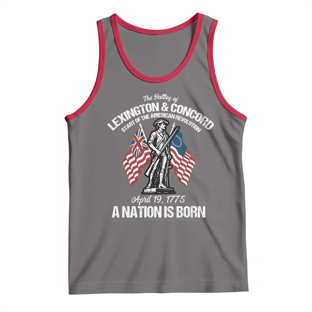 Battle of Lexington and Concord Tank Top American Revolution April 19 1775 Patriotic TS02 Deep Heather Red Print Your Wear