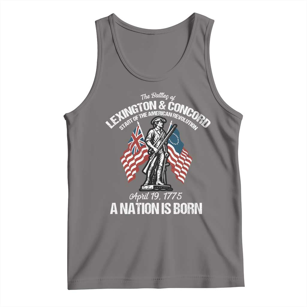 Battle of Lexington and Concord Tank Top American Revolution April 19 1775 Patriotic TS02 Deep Heather Print Your Wear