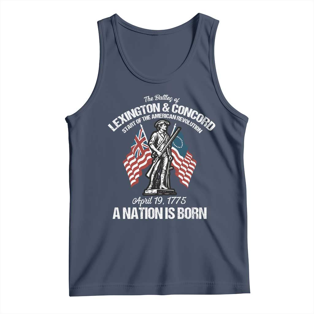 Battle of Lexington and Concord Tank Top American Revolution April 19 1775 Patriotic TS02 Navy Print Your Wear