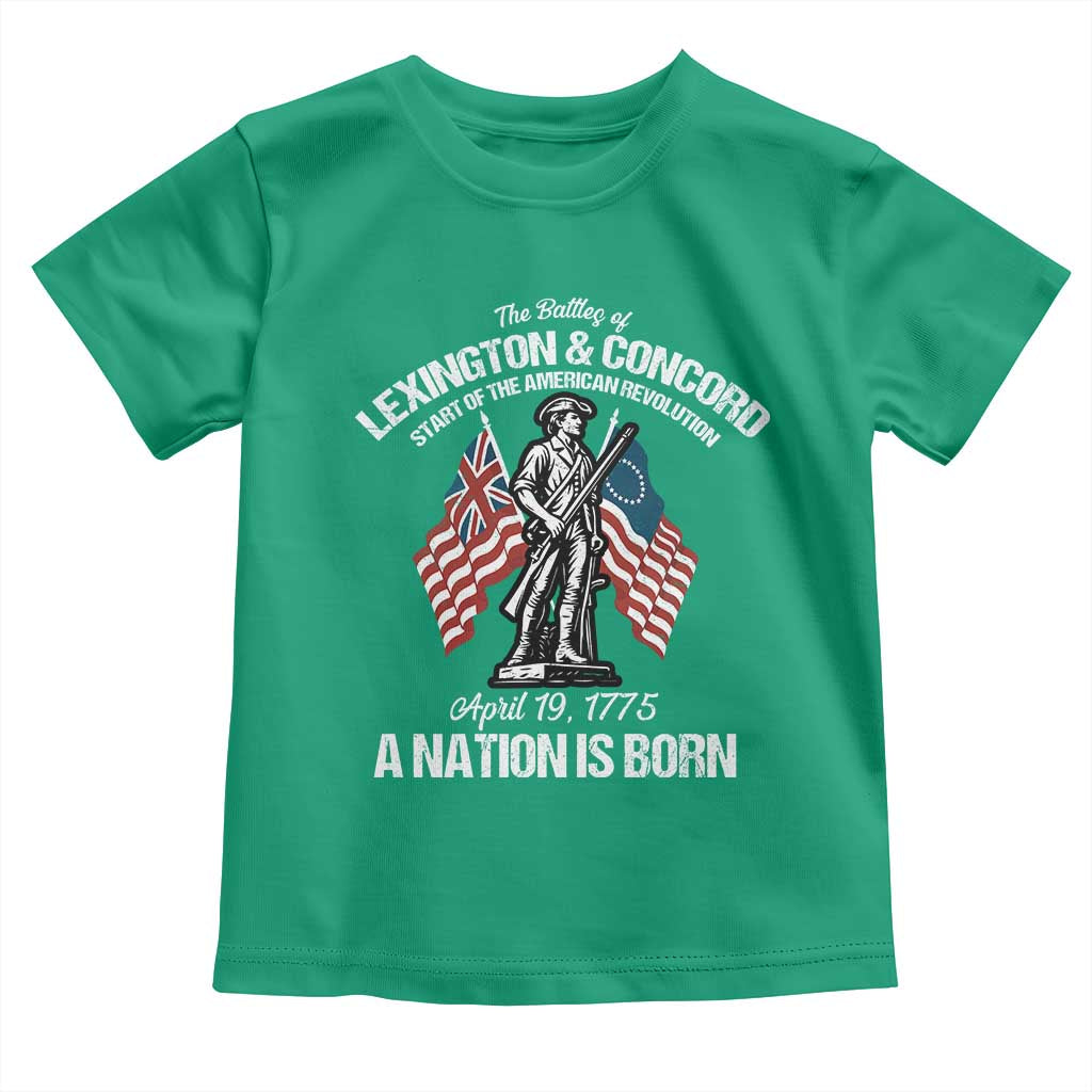 Battle of Lexington and Concord Toddler T Shirt American Revolution April 19 1775 Patriotic TS02 Irish Green Print Your Wear