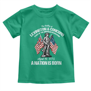 Battle of Lexington and Concord Toddler T Shirt American Revolution April 19 1775 Patriotic TS02 Irish Green Print Your Wear