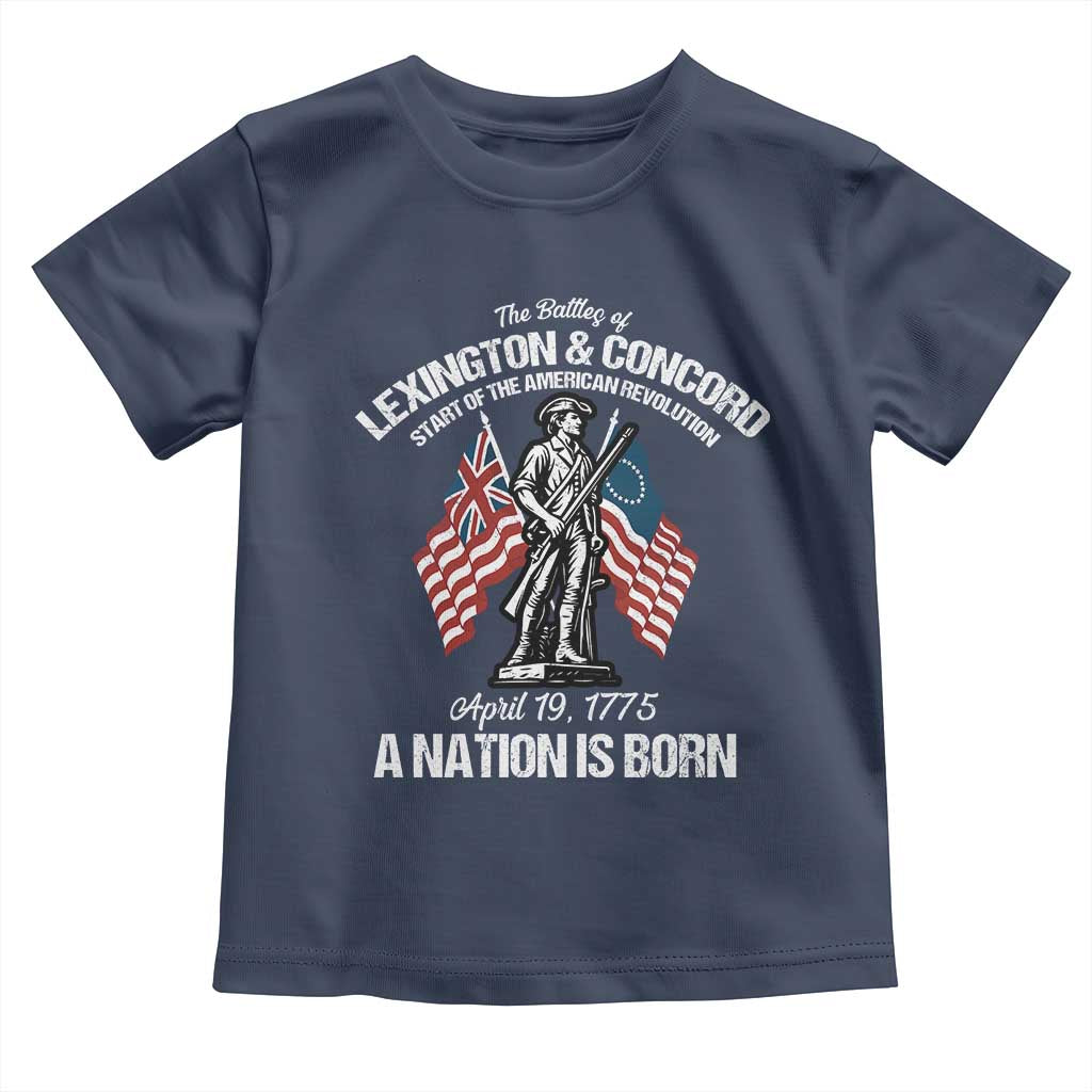 Battle of Lexington and Concord Toddler T Shirt American Revolution April 19 1775 Patriotic TS02 Navy Print Your Wear