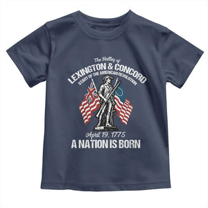 Battle of Lexington and Concord Toddler T Shirt American Revolution April 19 1775 Patriotic TS02 Navy Print Your Wear